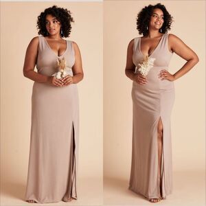 Birdy Grey Shamin Dress Size Small Taupe NEW Bump Friendly Bridesmaid Formal